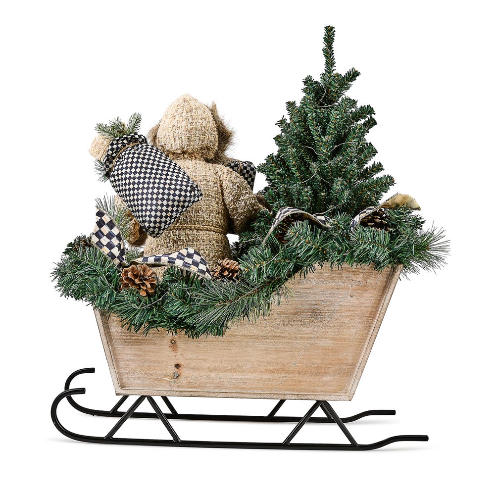 Farmhouse Illuminated Santa in Sleigh