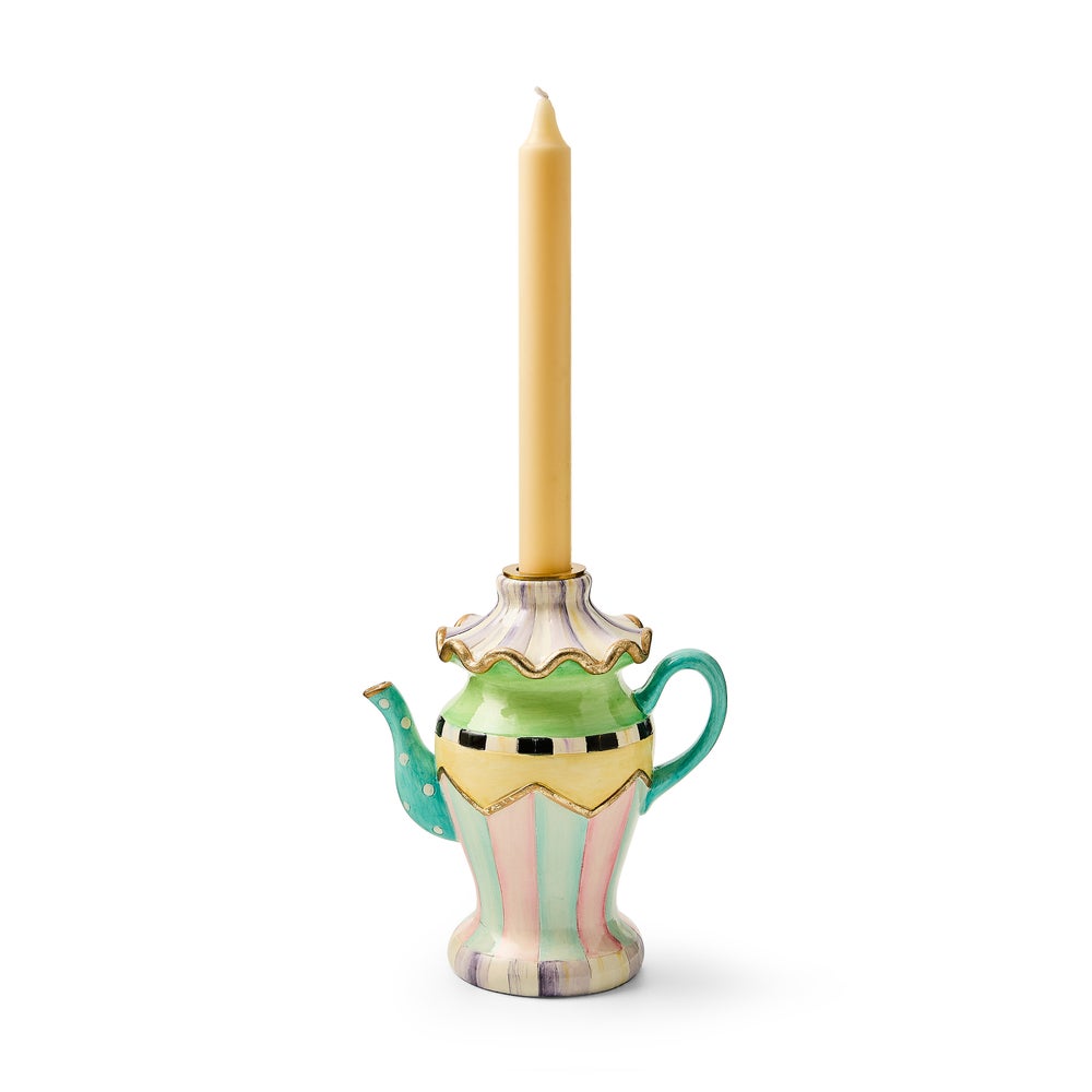 Violet Teapot Candle Holder