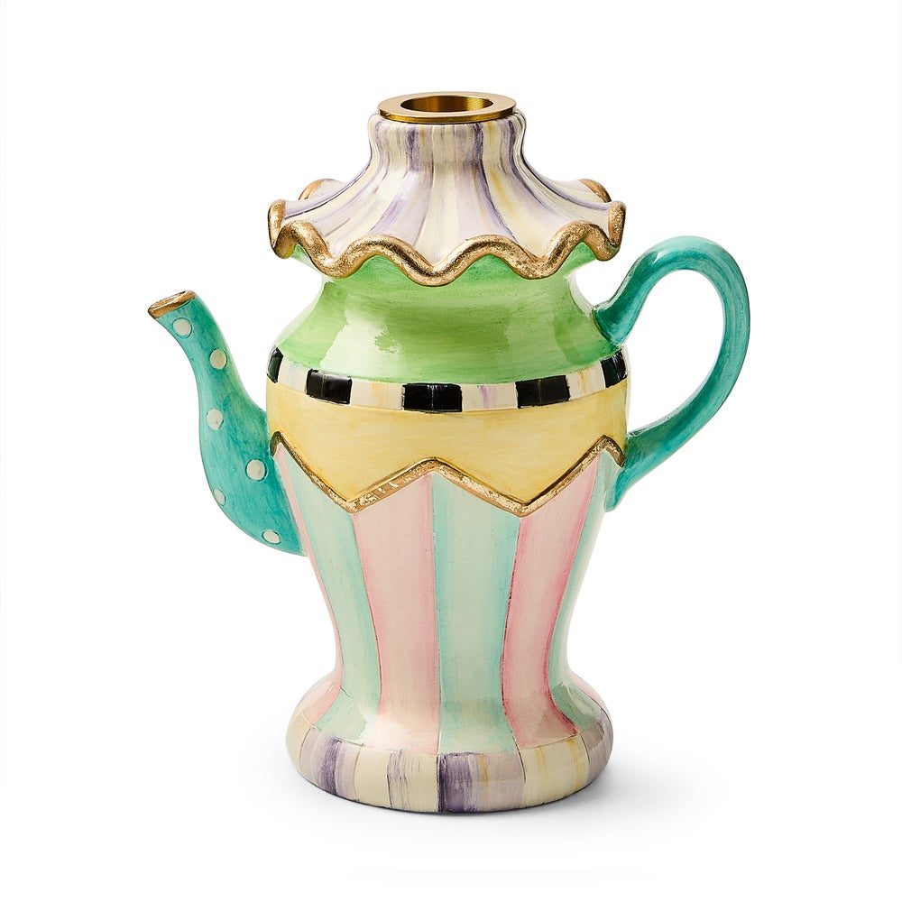 Violet Teapot Candle Holder