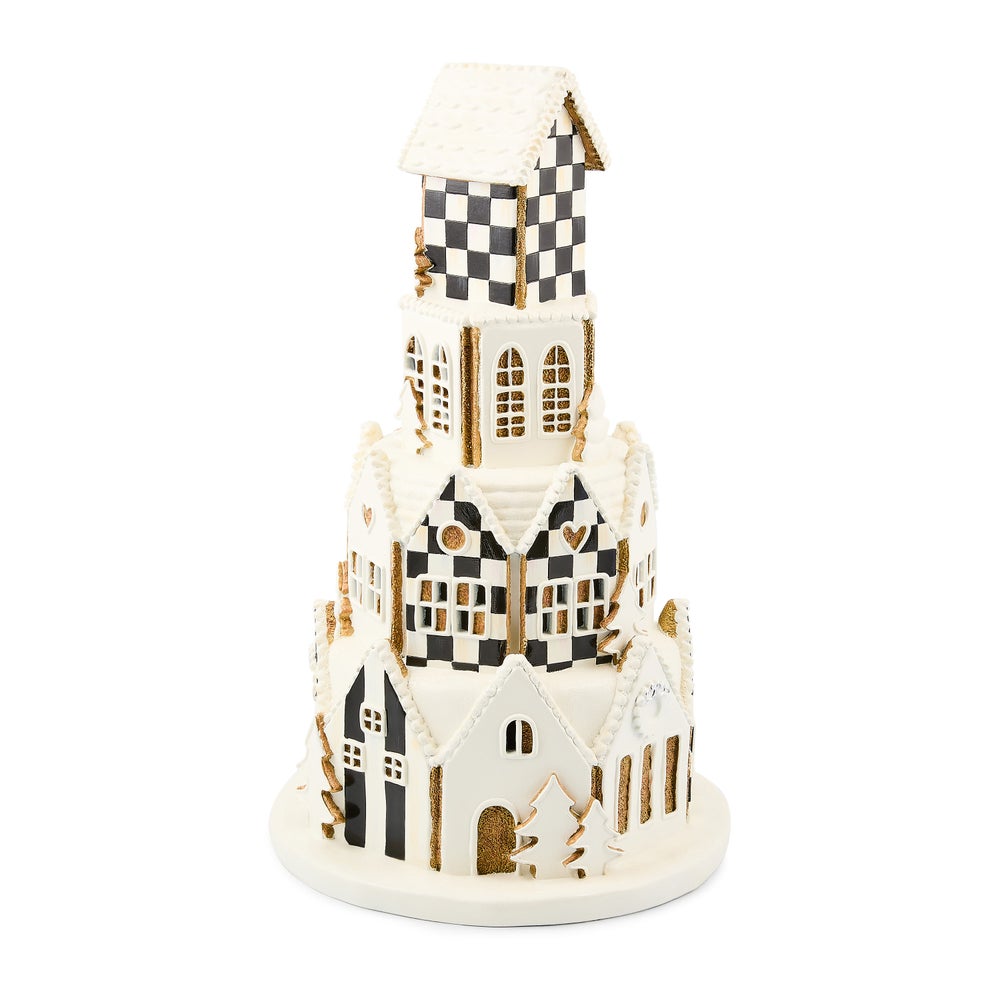 Gingerbread Round Illuminated Village