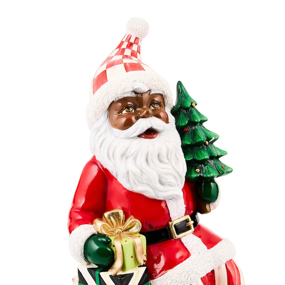 Check It Out Black Santa Ledge Sitter