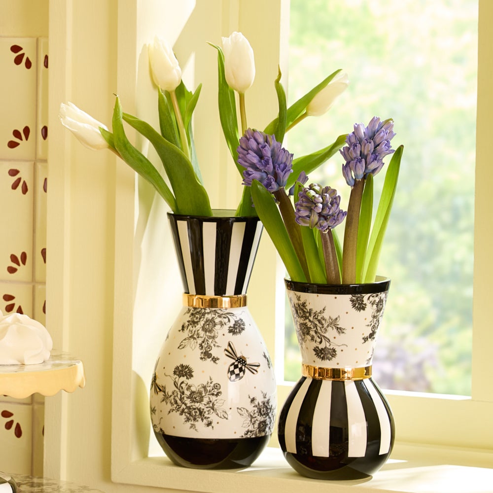 Bee Toile Vases, Set of 2