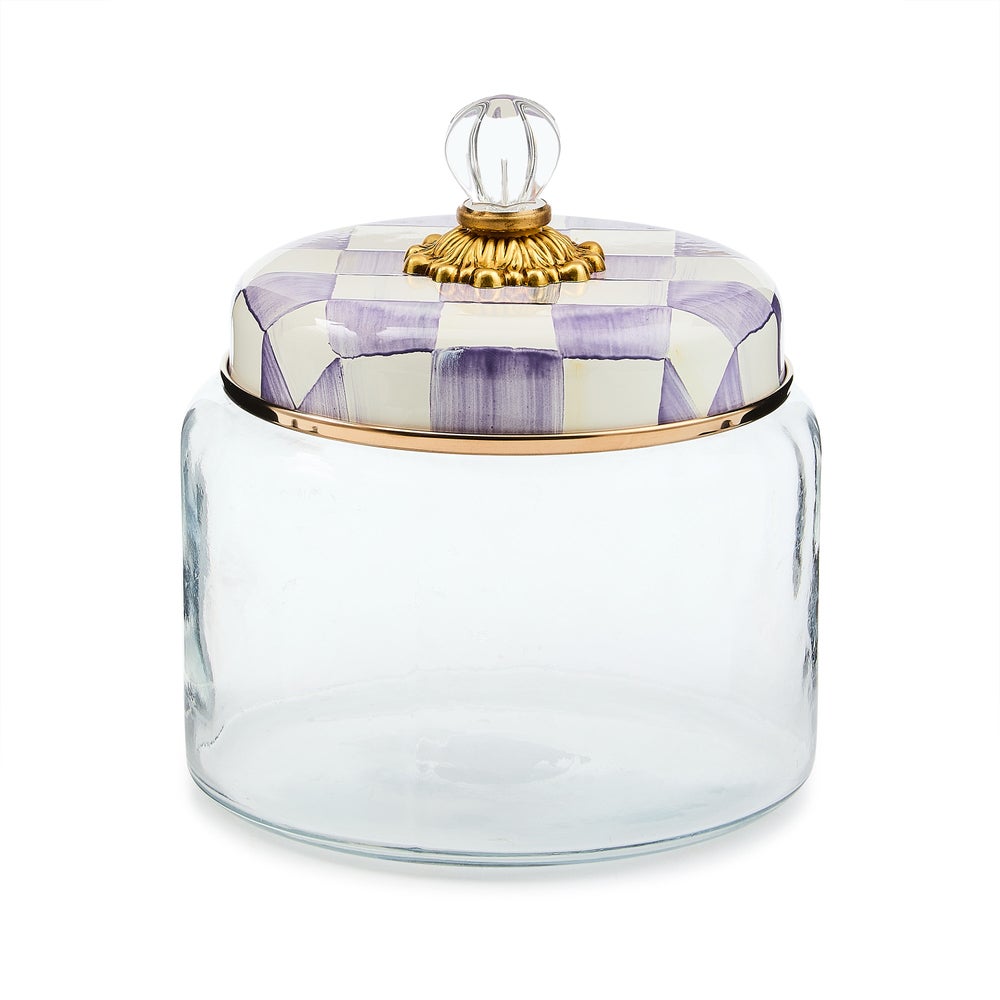 Violet Check Kitchen Canisters