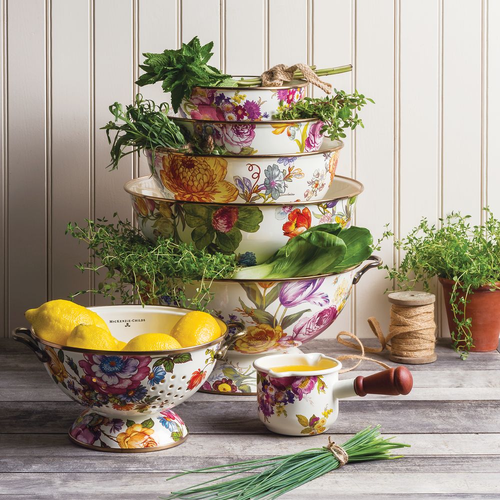 White Flower Market Large Everyday Bowl