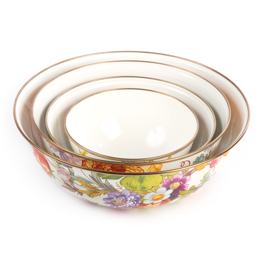 White Flower Market Large Everyday Bowl