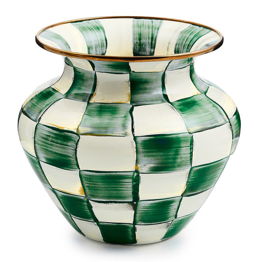Check Enamel Large Vase