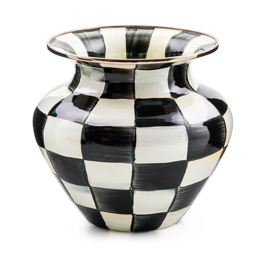 Check Enamel Large Vase